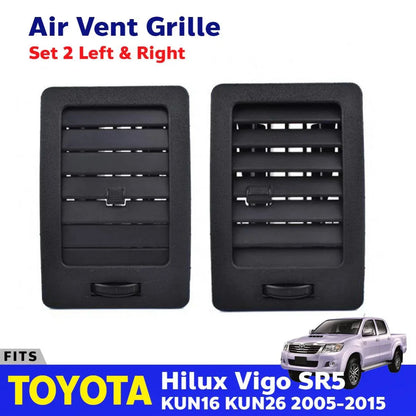 Air Vent Grille Black Pair LH+RH Fits Toyota Hilux Vigo SR5 Pickup 2005-15 D06