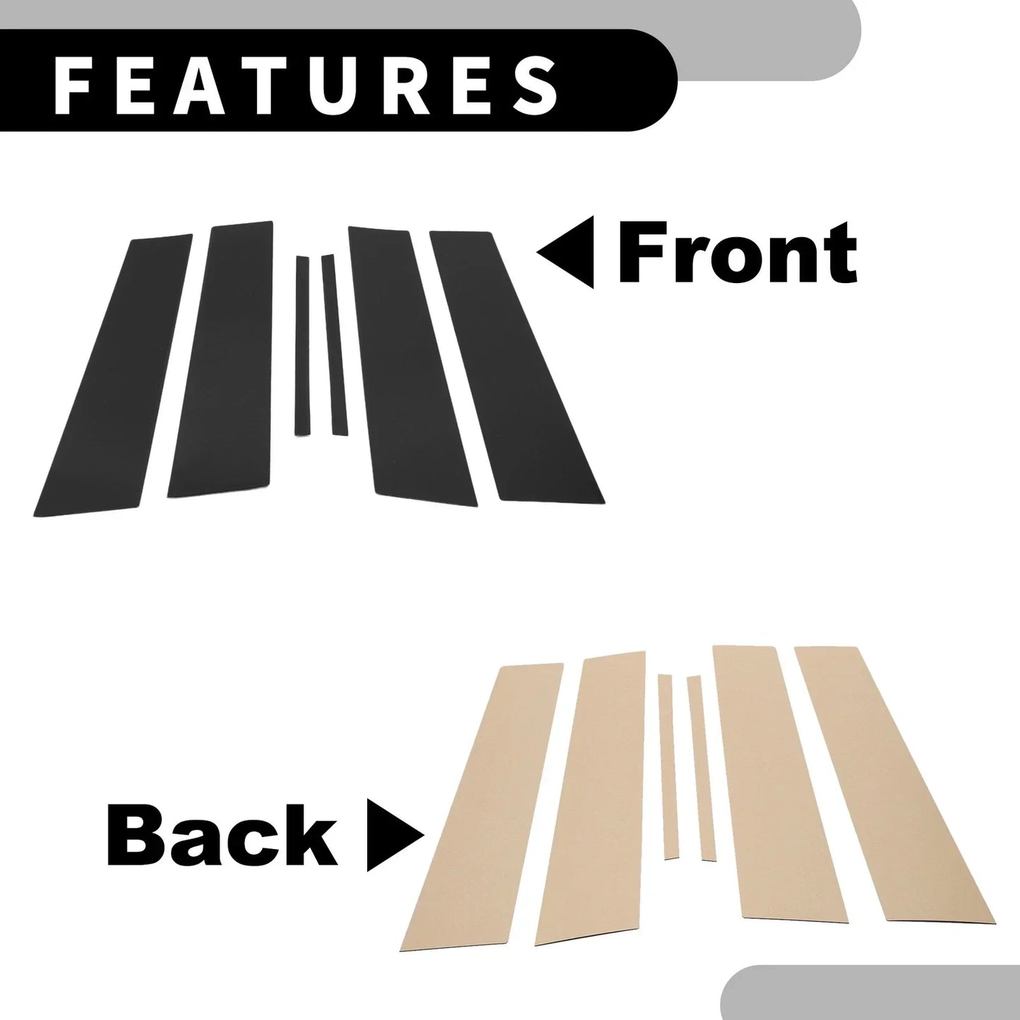 6 Pcs Car Pillar Window Trim Covers for Lexus Sedan 2021-2023 Black