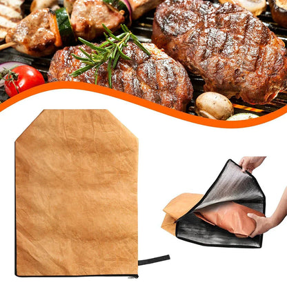 Reusable Insulated Meat Bag with Zipper for BBQ Smokers & Grilling