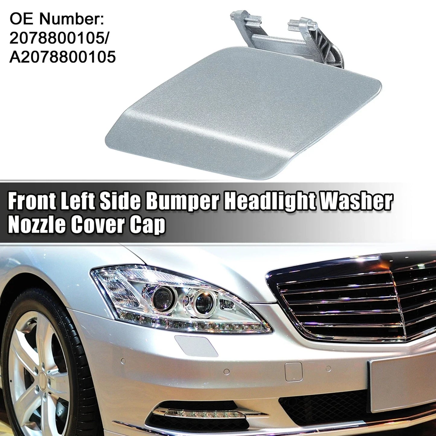 Front Left Bumper Washer Nozzle Cover for Mercedes-Benz E550 (2007-2009)
