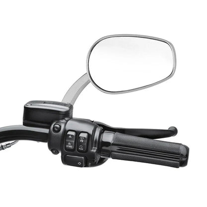 Large Satin Chrome Rear-View Mirrors for Harley Street Glide, Softail, Fatboy (2006-2023)