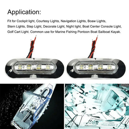 4 x Waterproof 12V-24V Stern Transom Light for Marine Boat LED Deck Courtesy