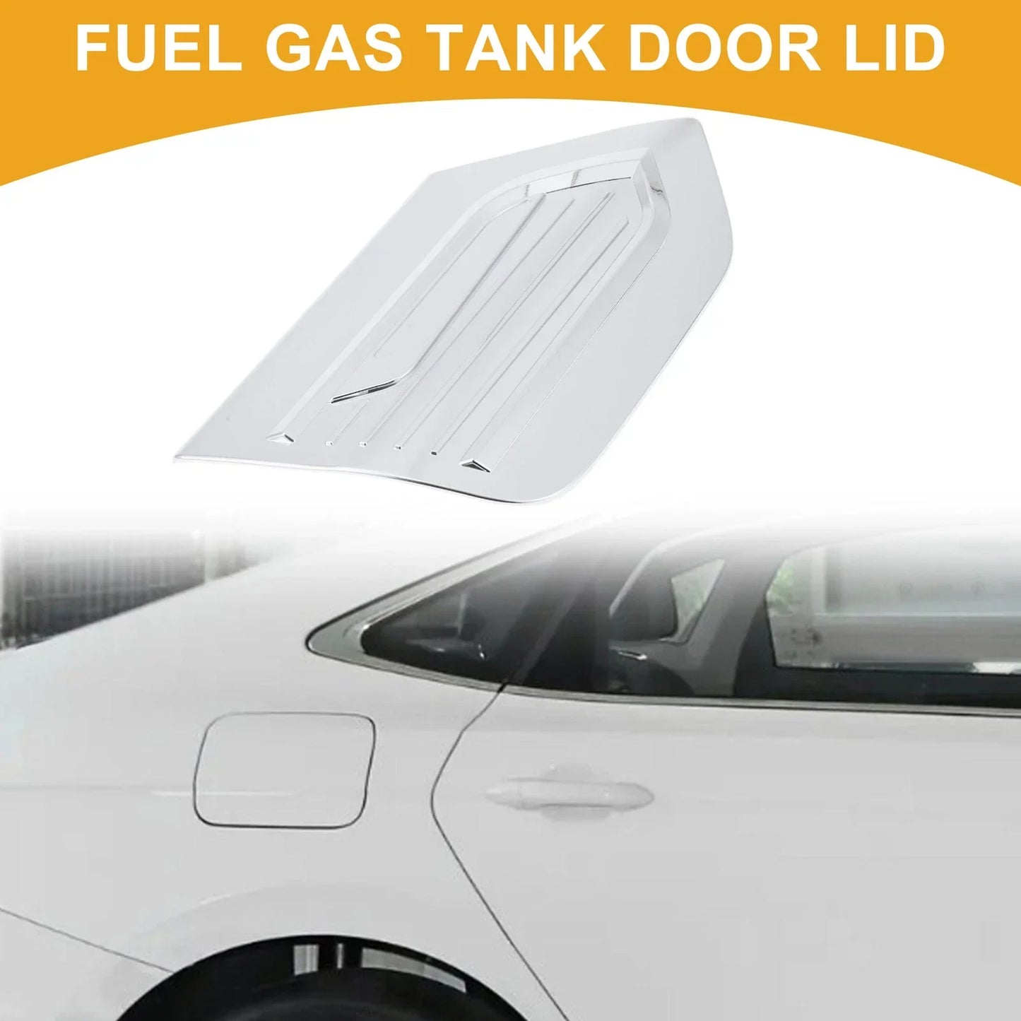 Fuel Tank Door Cap for Honda Fit (2021-2025) Fuel Filler Flap Cover Chrome