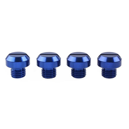 4x M10 Blue Motorcycle Mirror Hole Blanking Plugs & Screws