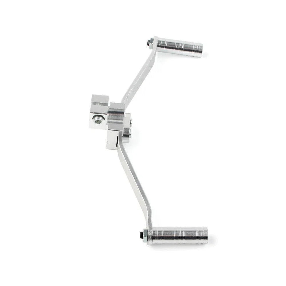 Dual Way Gear Shift Lever Footrest Pedal Shifter for Motorcycle - Silver Aluminum