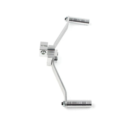 Dual Way Gear Shift Lever Footrest Pedal Shifter for Motorcycle - Silver Aluminum