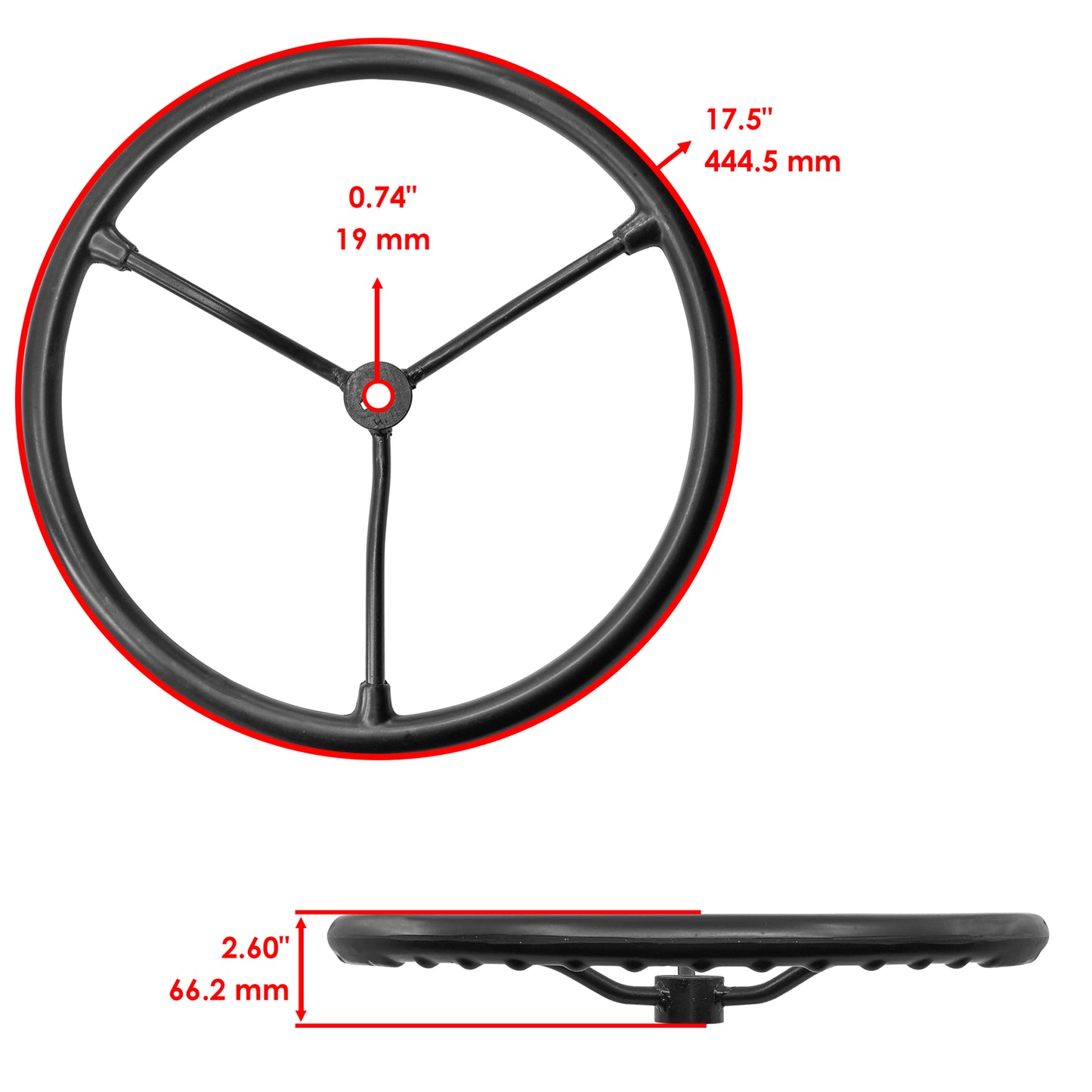 Caltric Steering Wheel Replacement for Massey Ferguson 135 35 50 65 (TE20–TO35)