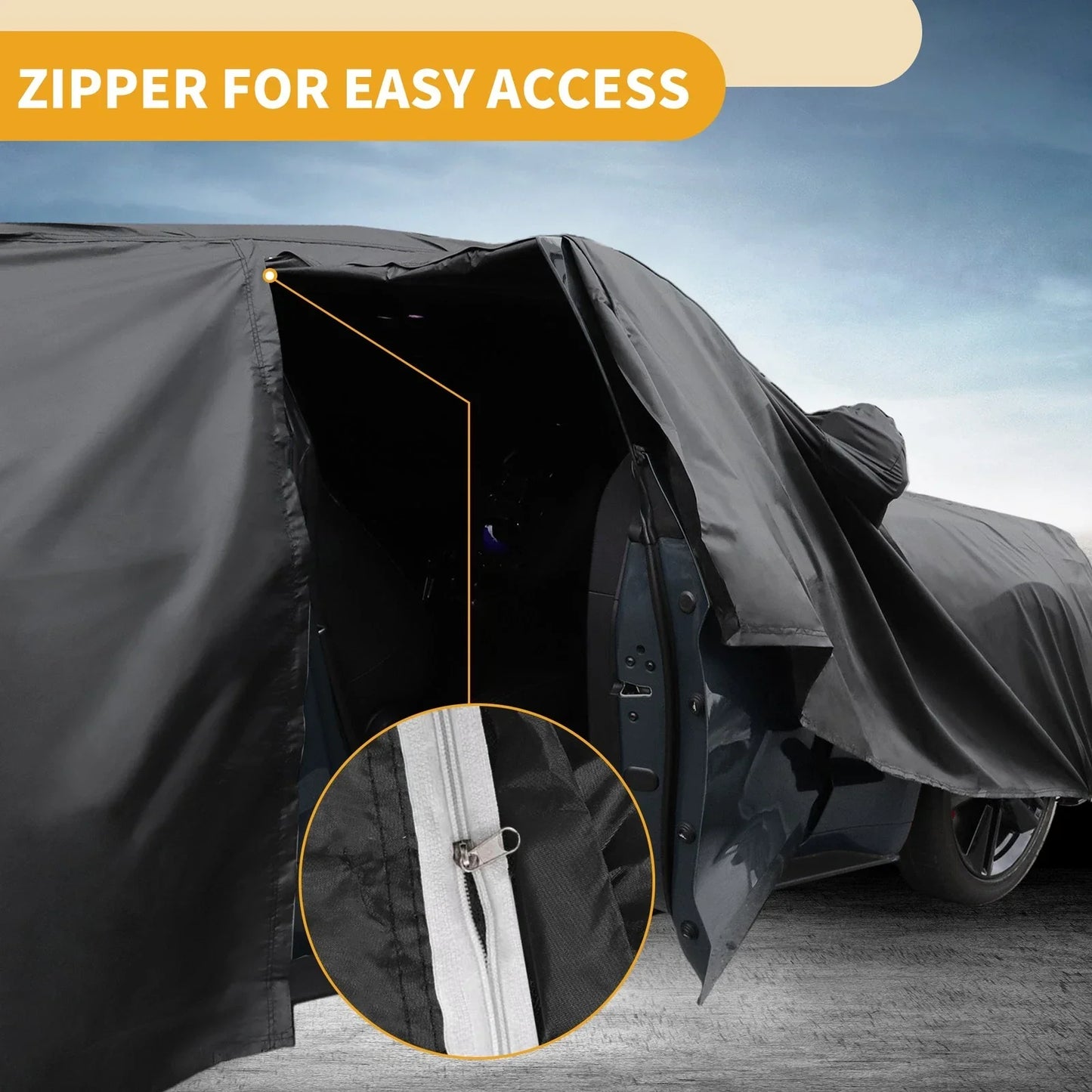 Waterproof All Weather Car Cover for Hyundai Tucson (2004-2024) Black 210D-PU