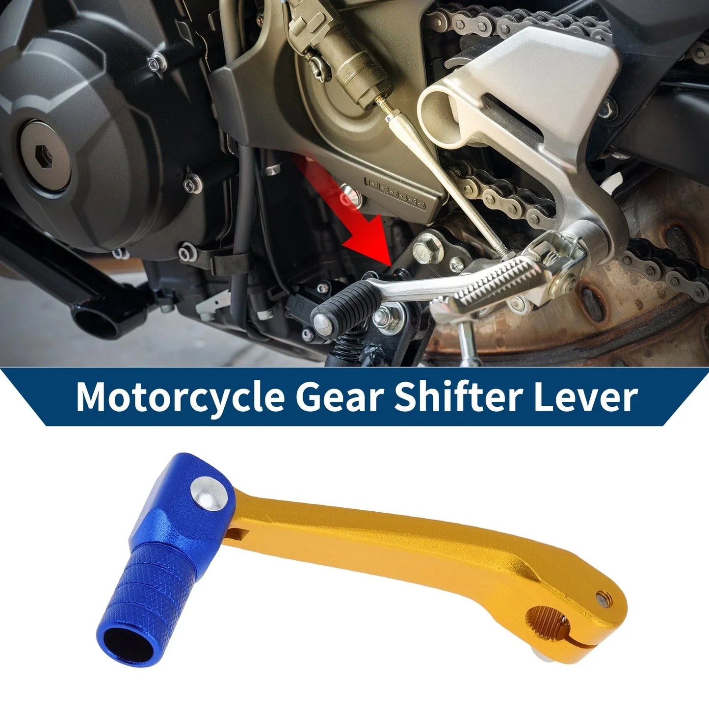 Folding Motorcycle Gear Shifter Lever for Honda CRF150F (2003-2017) Gold Blue
