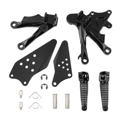 Black Front Footrest Footpeg Bracket for KAWASAKI ZX10R 2006-2010