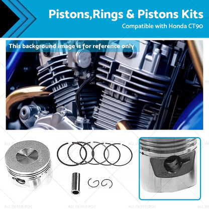 47mm Piston Kit with Rings & Clips for Honda CT90 (1966-1979)