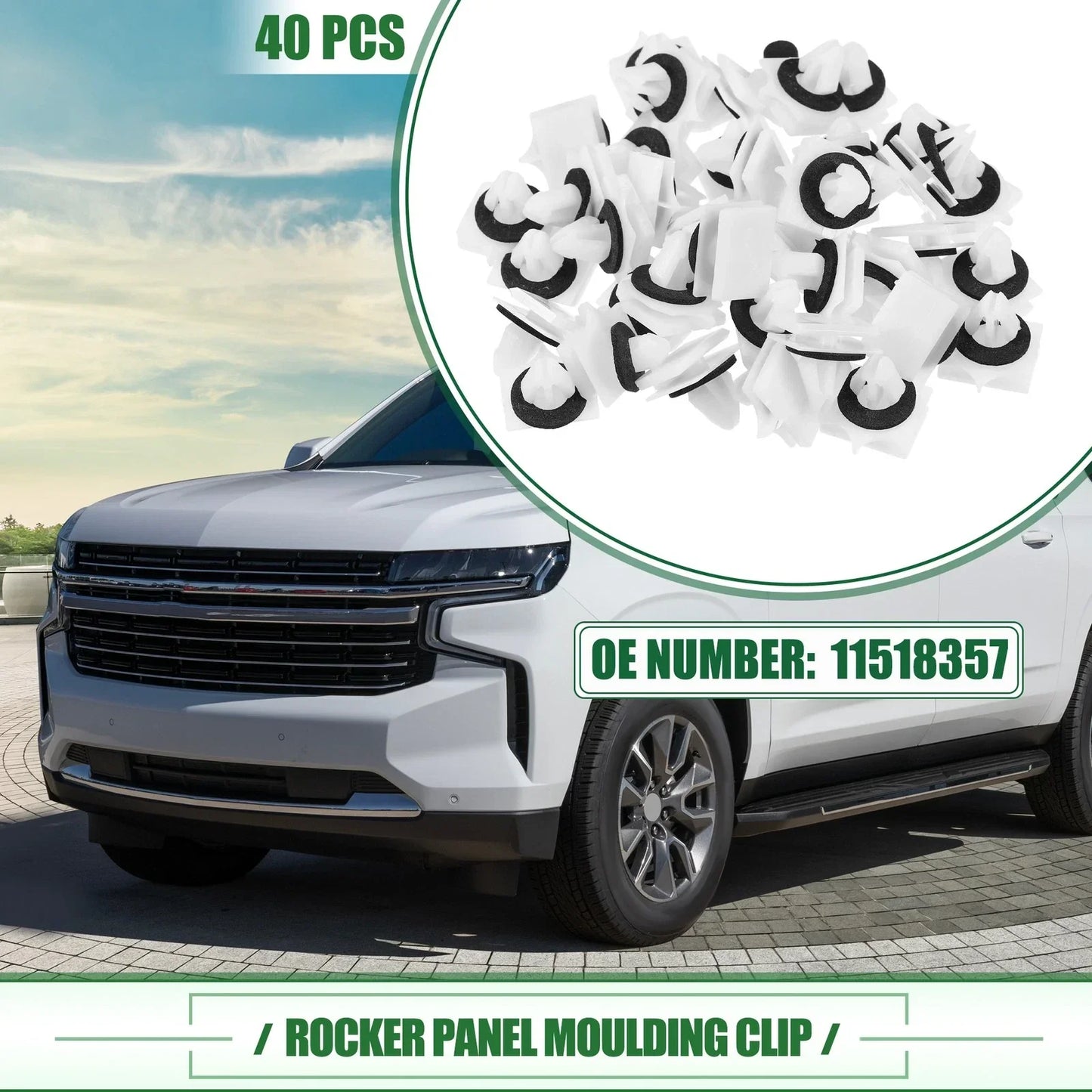 40 x Rocker Panel Clips for Chevrolet Avalanche (2007-2013)