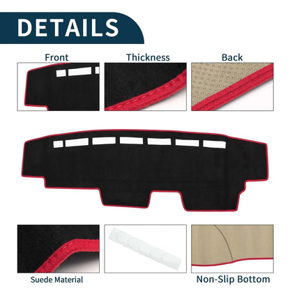 Dashboard Cover Mat for Honda N-Van JJ1 JJ2 (All Years) - Black Red Protector