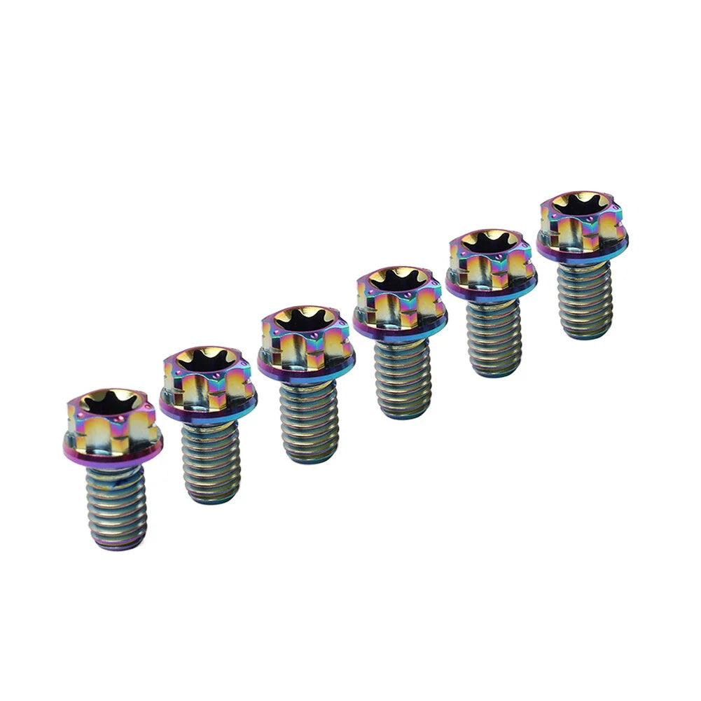 6pcs M6x20mm Titanium Torx Head Flange Screws for Bicycle Motorcycle