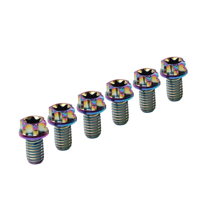 6pcs M6x20mm Titanium Torx Head Flange Screws for Bicycle Motorcycle
