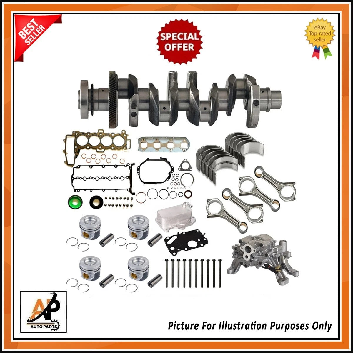 Forged Crankshaft Engine Rebuild Kit for Land Rover Jaguar 204DTD (2000–2010)