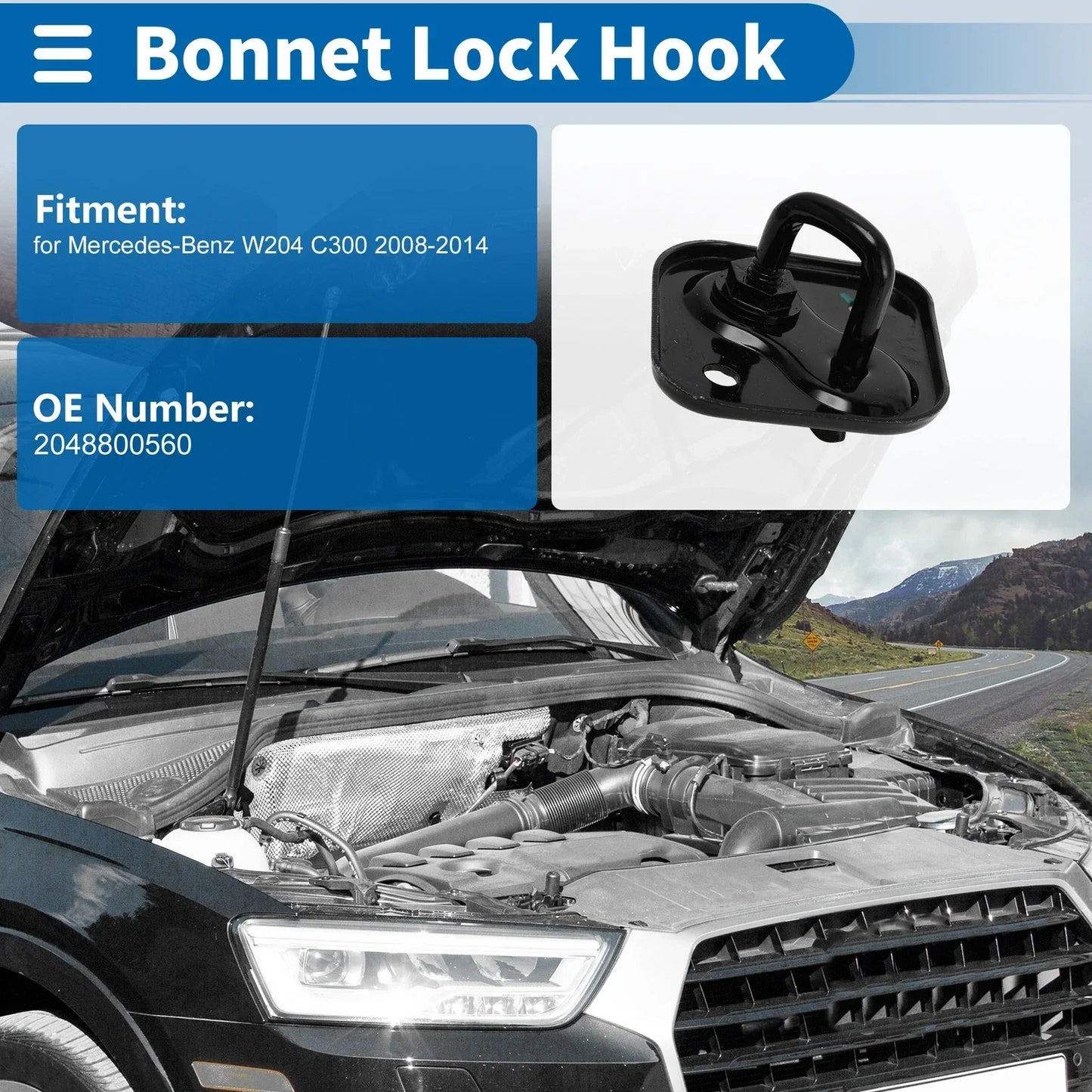 Hood Latch Assembly for Mercedes-Benz W204 C300 (2008-2014)