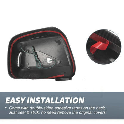 Rearview Mirror Cover Overlay with LED Black Carbon Fiber for Lexus RX300 (1999-2003)