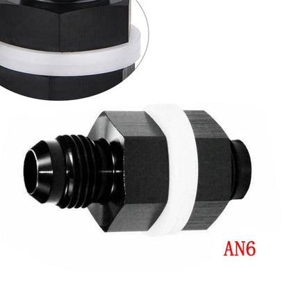 AN6 Flare Fuel Cell Bulkhead Fitting with Washer for Black Car