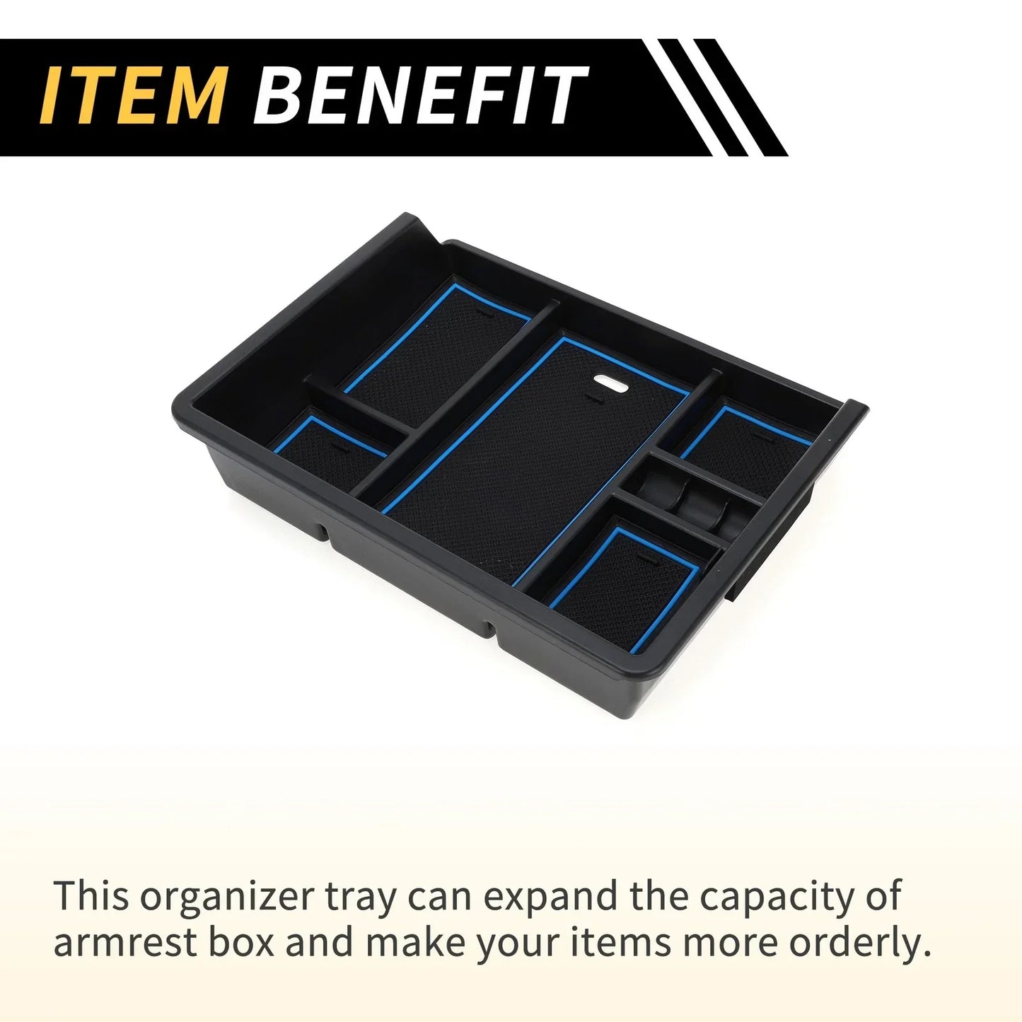 Center Console Organizer Box Tray for Chevy Silverado & GMC Sierra (2014-2023)