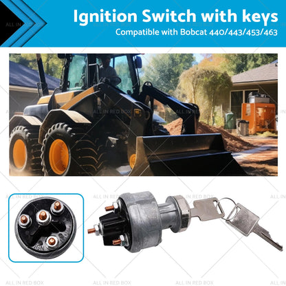 Ignition Switch & Key for Bobcat Loaders 440, 530, 632, 730, 741