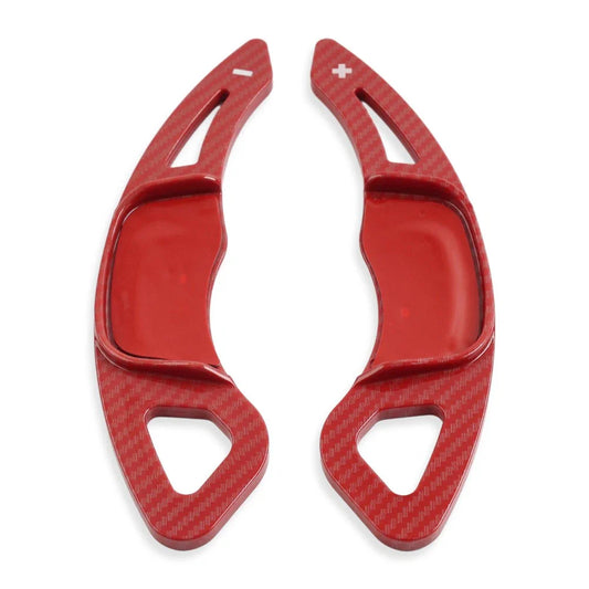 Carbon Fiber Red Steering Wheel Paddle Shifter Extensions for VW Golf 7, Polo (2013-2023)