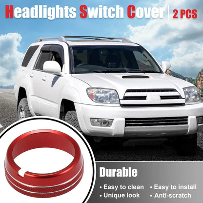 Headlight Switch Button Knob Trim Cover for Dodge Ram 2010-2017 Red