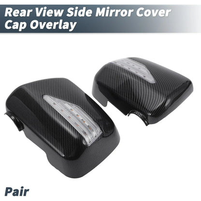 Rearview Mirror Cover Overlay with LED Black Carbon Fiber for Lexus RX300 (1999-2003)