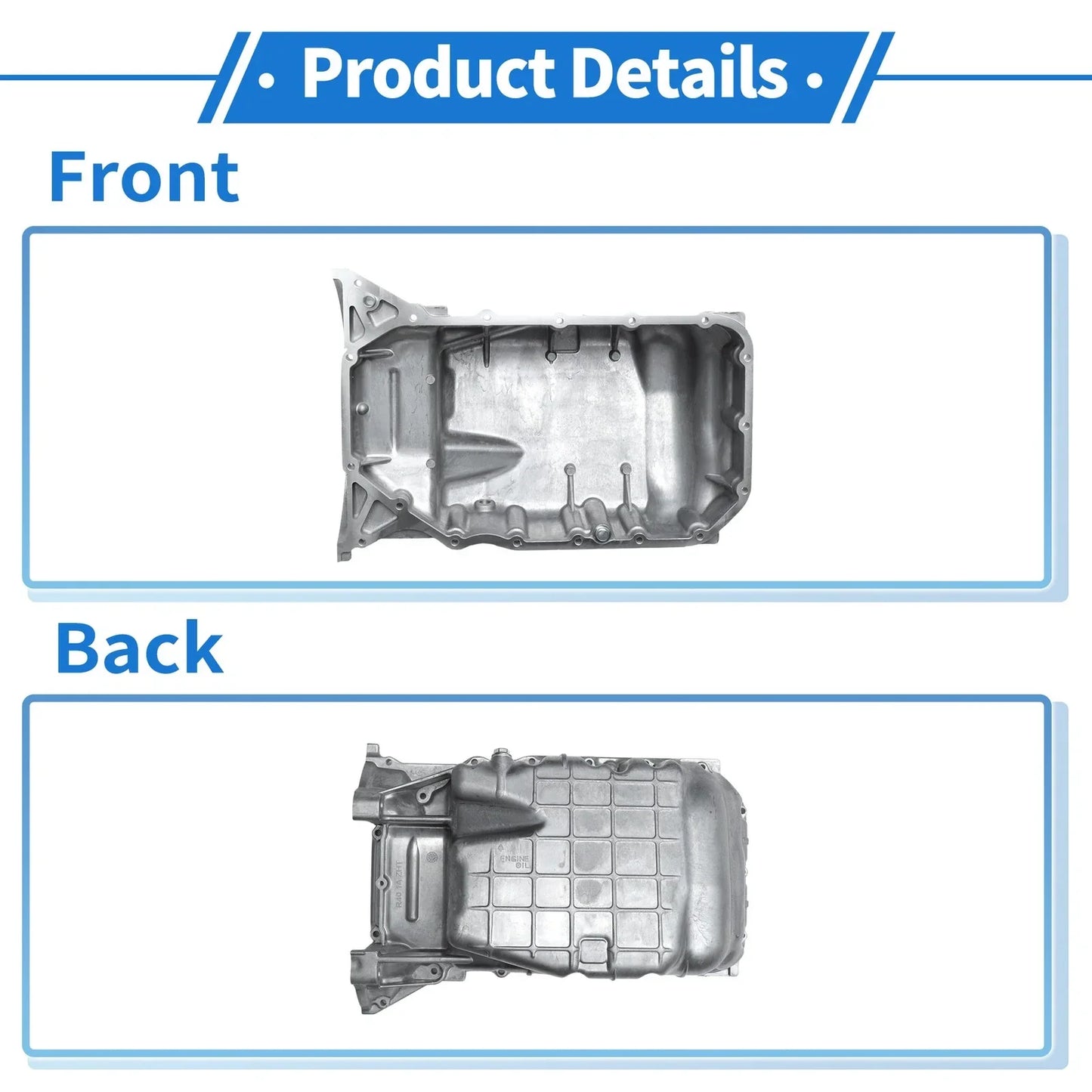 Engine Oil Pan for Honda Accord (2008-2012) - 1 x Steel Silver Tone