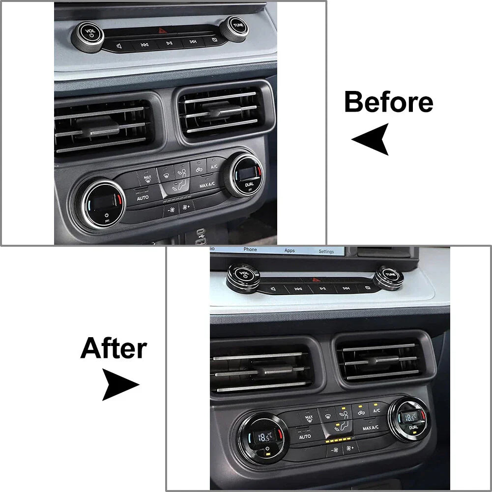 AC Headlight Switch Knob Ring for Ford Maverick (2022-2023) Black