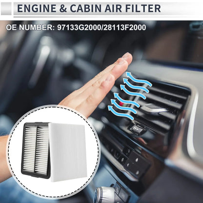 Engine Cabin Air Filter Combo Set for Hyundai Elantra (2017-2020)