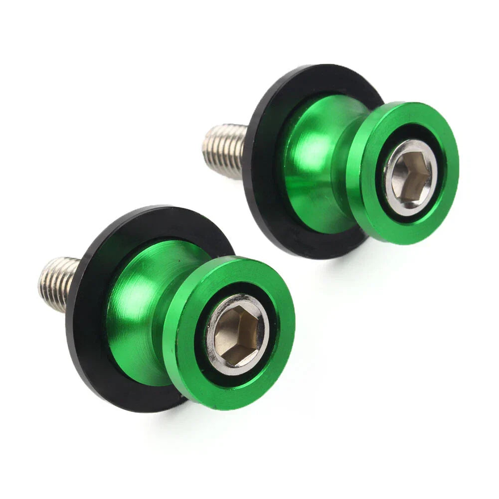 10MM Swingarm Spools Slider Screws for KAWASAKI ZX6R (1998-2011) Green CNC