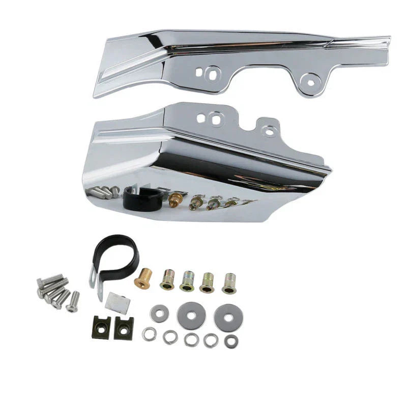 Chrome/Black Mid-Frame Air Deflectors for Harley Touring Street Glide (01-08)