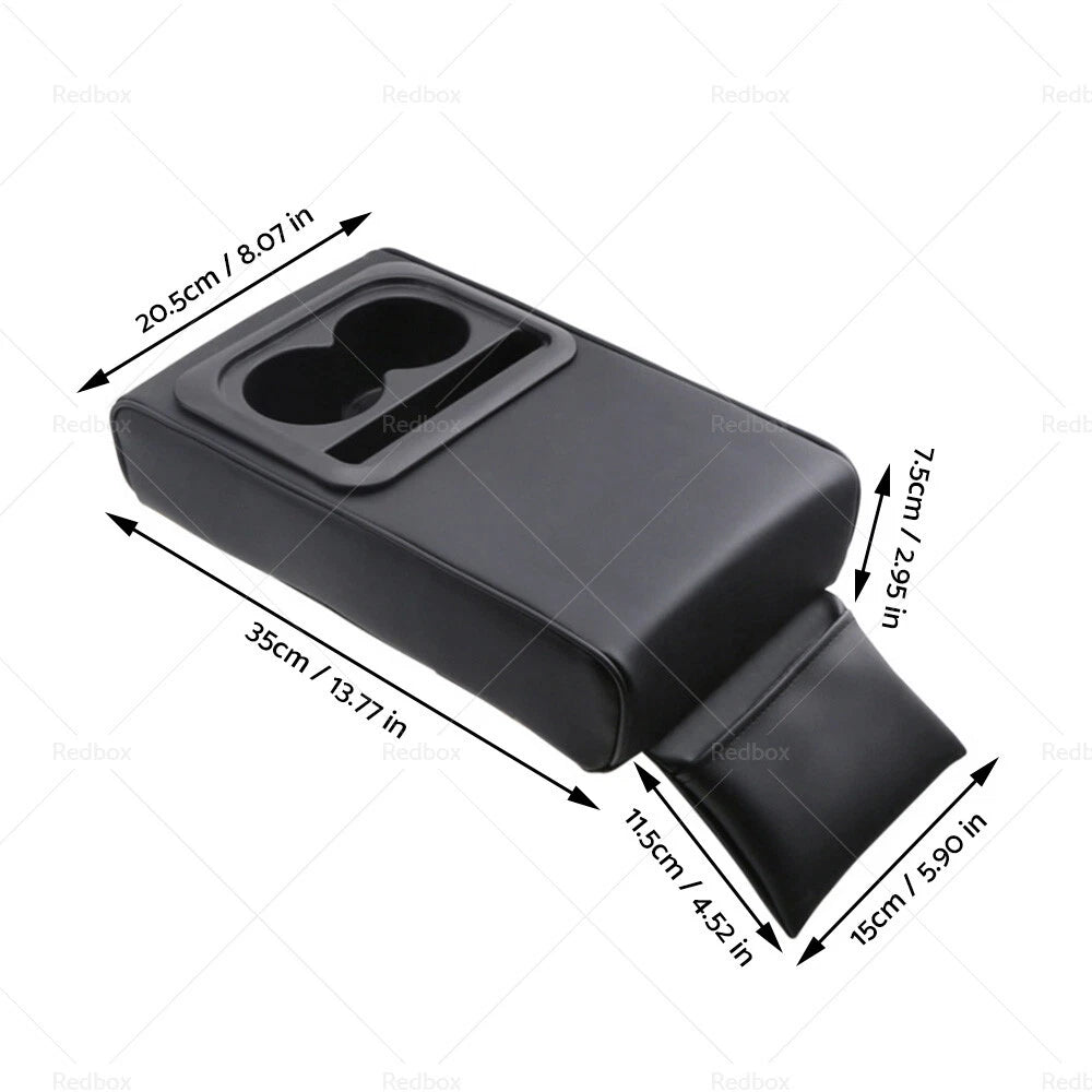 Leather Center Console Armrest Extender Organizer for Car (Fits Various Models)