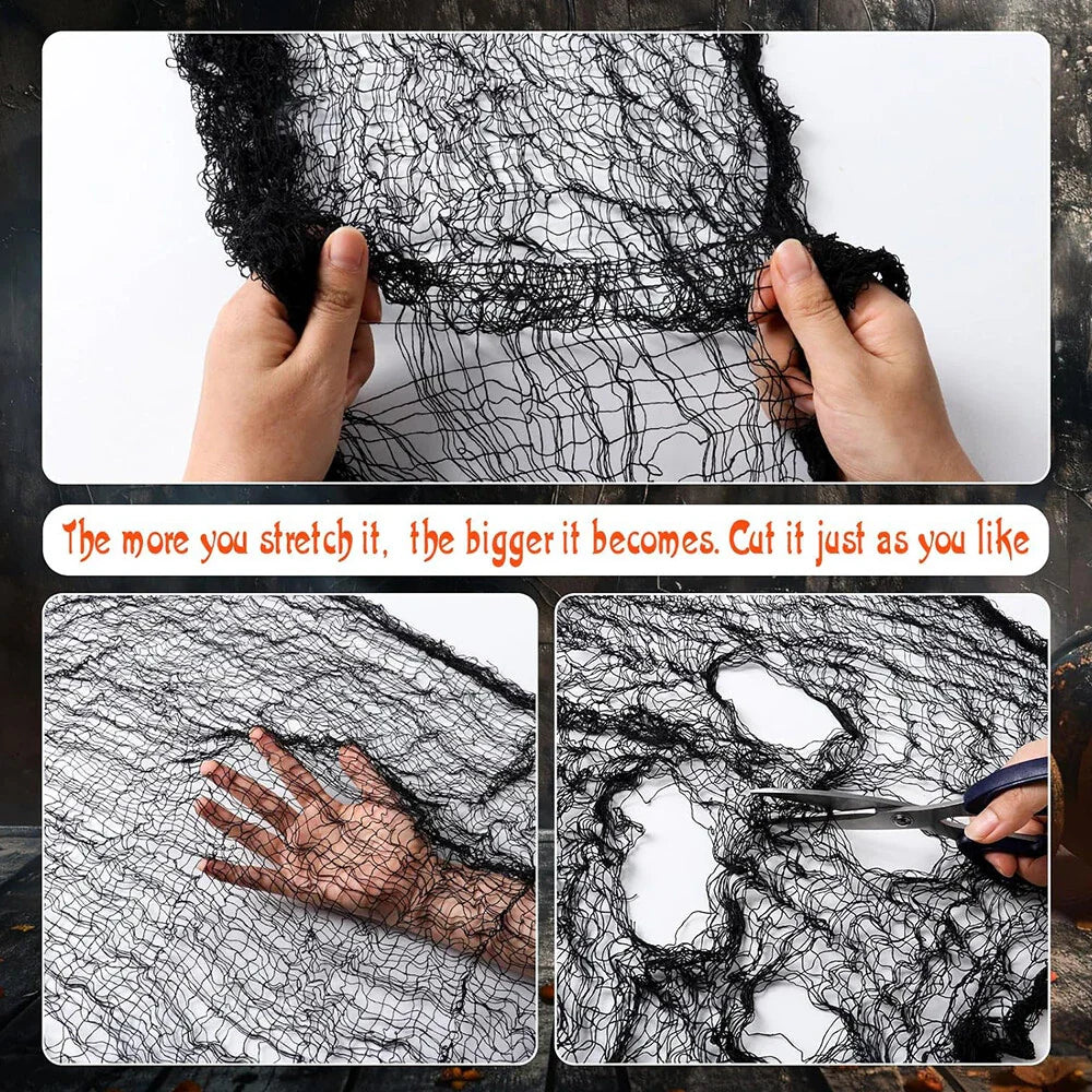 6pcs Halloween Creepy Gauze Cloth for Outdoor Yard Decoration