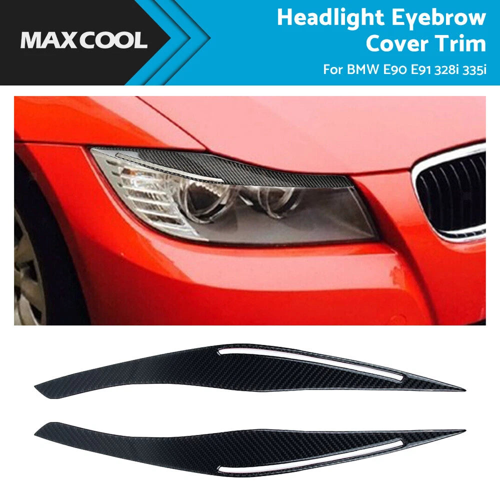 Carbon Fiber Headlight Eyelid Covers for BMW E90 E91 328i 335i (2007-2013)