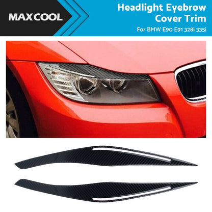 Carbon Fiber Headlight Eyelid Covers for BMW E90 E91 328i 335i (2007-2013)