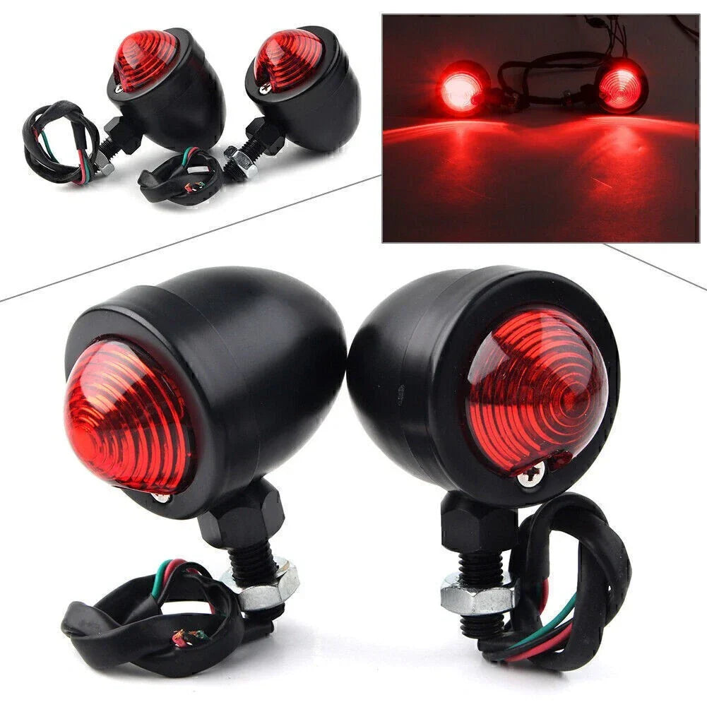 12V Turn Signal Blinker Indicator Red Light Lamp for Universal Black