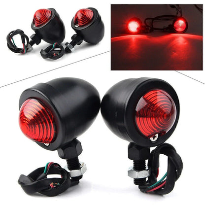 12V Turn Signal Blinker Indicator Red Light Lamp for Universal Black