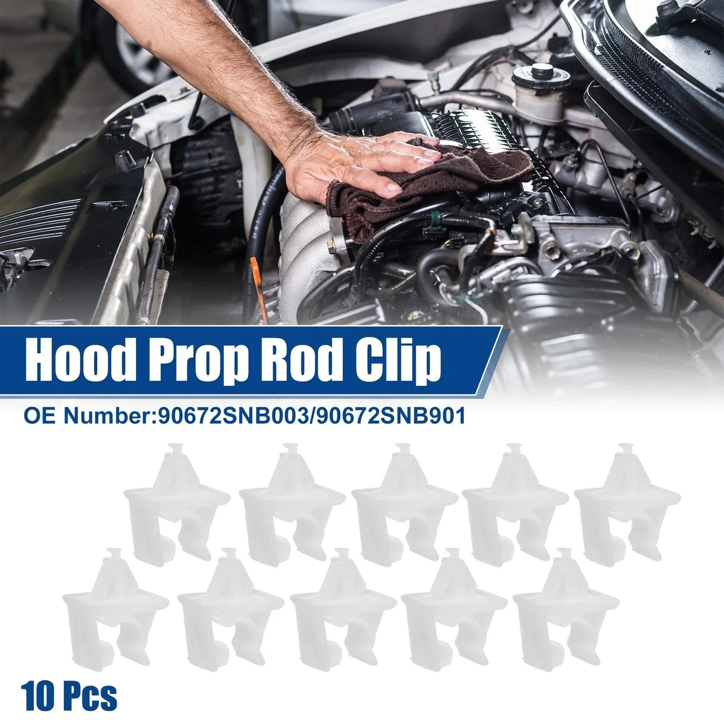 10 Pcs Car Hood Prop Rod Holders for Honda Civic 2006-2016