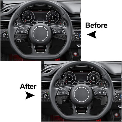 Black Steering Wheel Paddle Shifter Extensions for Audi A3 A4 A5 Q3 Q5 Q7 Q8