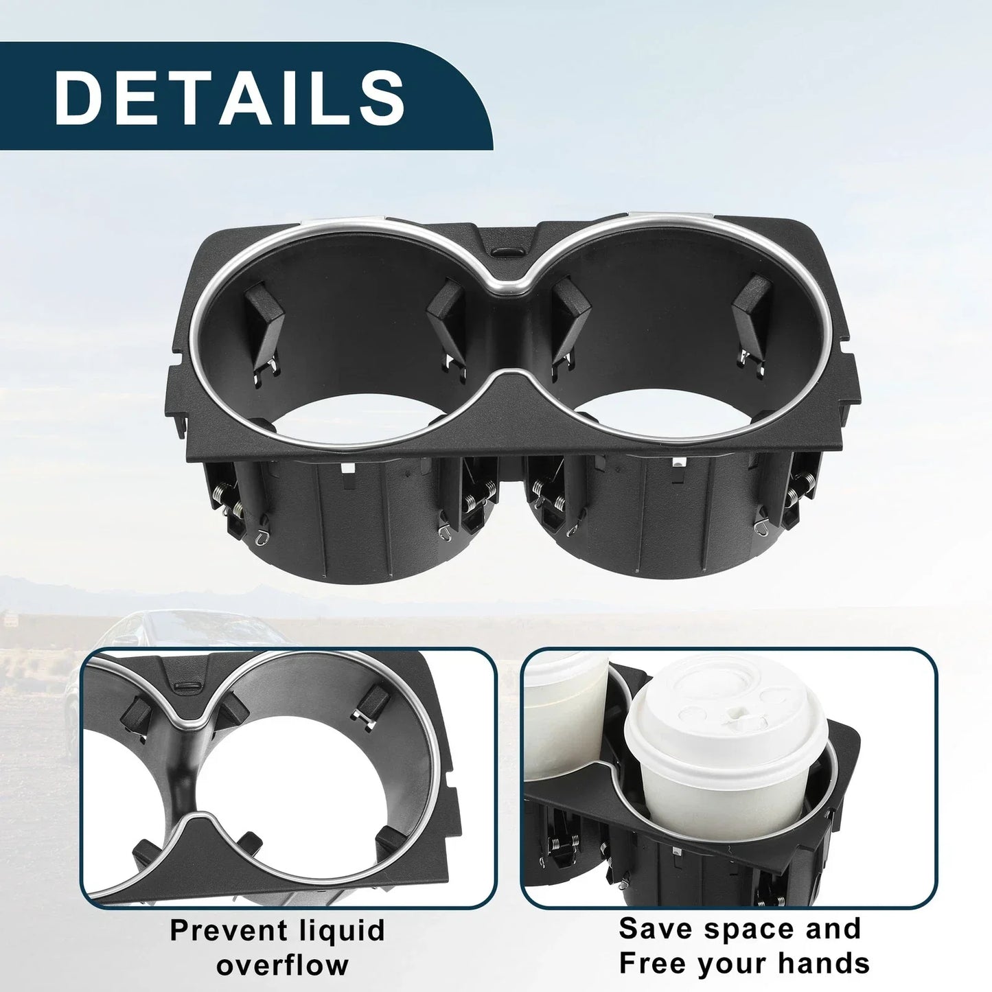 Cup Holder for Mercedes-Benz A217 (2012-2018) - Practical Drink Holder Black