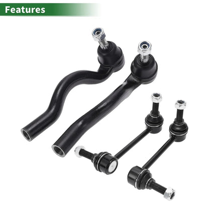 4pcs Front Suspension Kit Outer Tie Rod Ends & Sway Bar Links for Dodge Durango