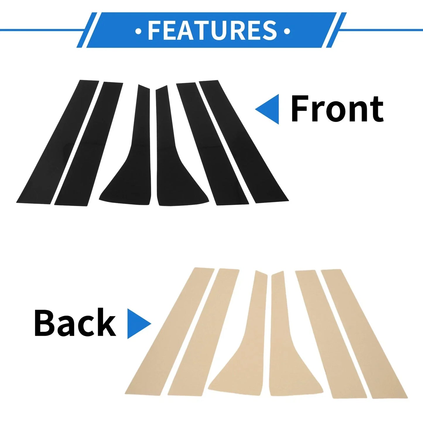 6 Pcs Black Door Pillar Window Trim for Hyundai Palisade (2020-2023)