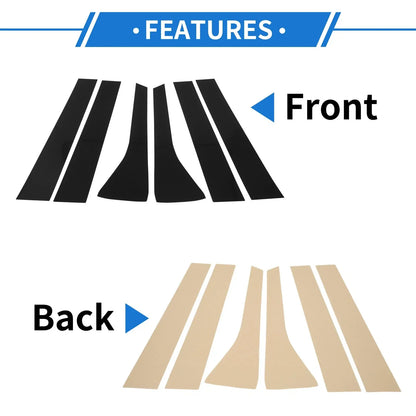 6 Pcs Black Door Pillar Window Trim for Hyundai Palisade (2020-2023)