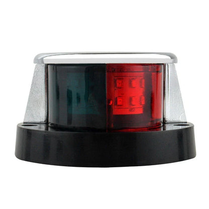 Bow LED Navigation Light for Marine Boat Chrome Housing Red/Green