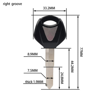 Uncut Blank Key for Yamaha YZF R1 R6 YZF600 FZ1 FZ6 MT07 MT09
