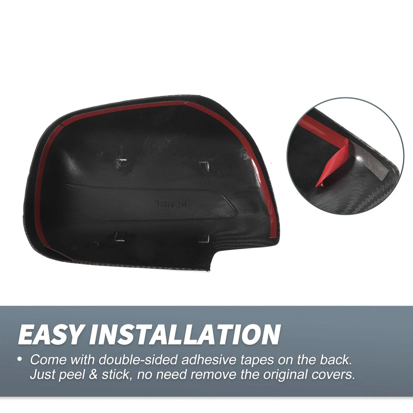 Rearview Mirror Cover Overlay Black Carbon Fiber for Lexus RX350 RX330 (2004-2006)
