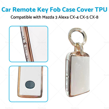 TPU Car Remote Key Fob Case Cover for Mazda 3, CX-4, CX-5, CX-8 (2014-2023)