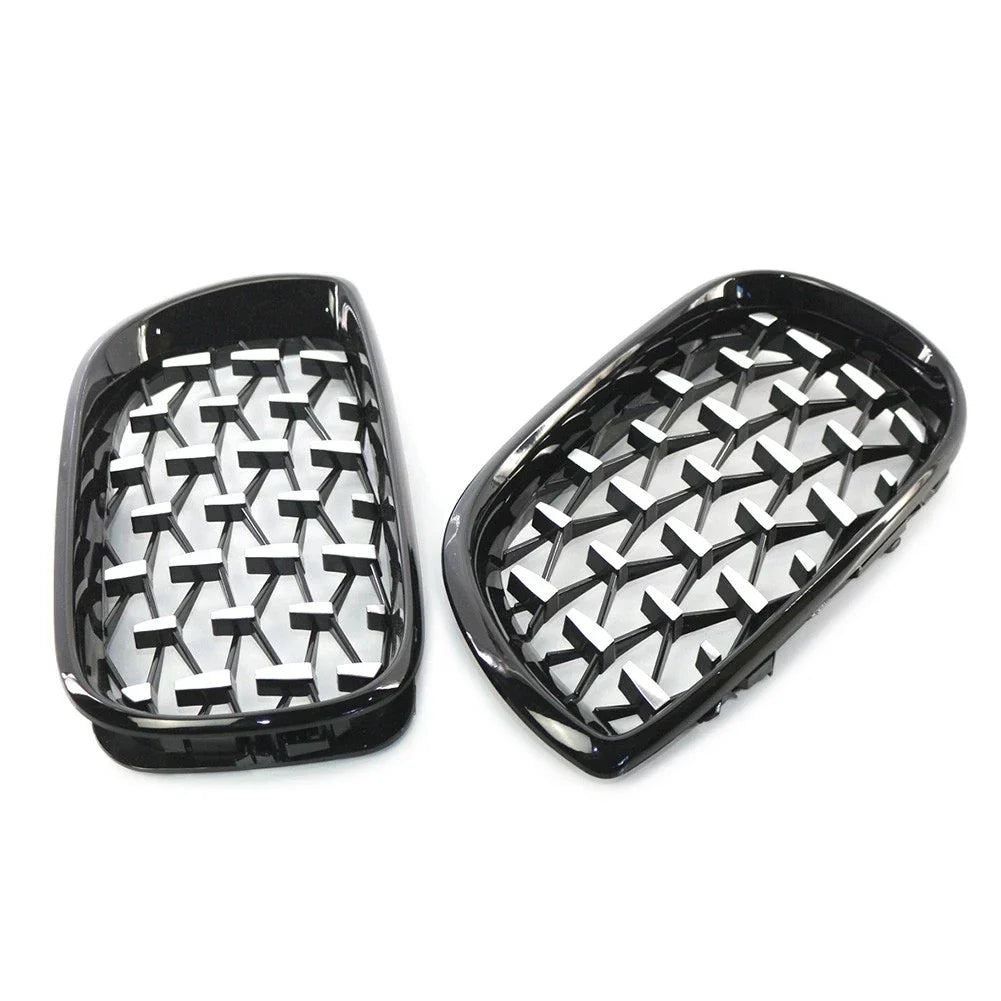 Front Grille Diamond Meteor Style Trim Black for BMW E46 2002-2005